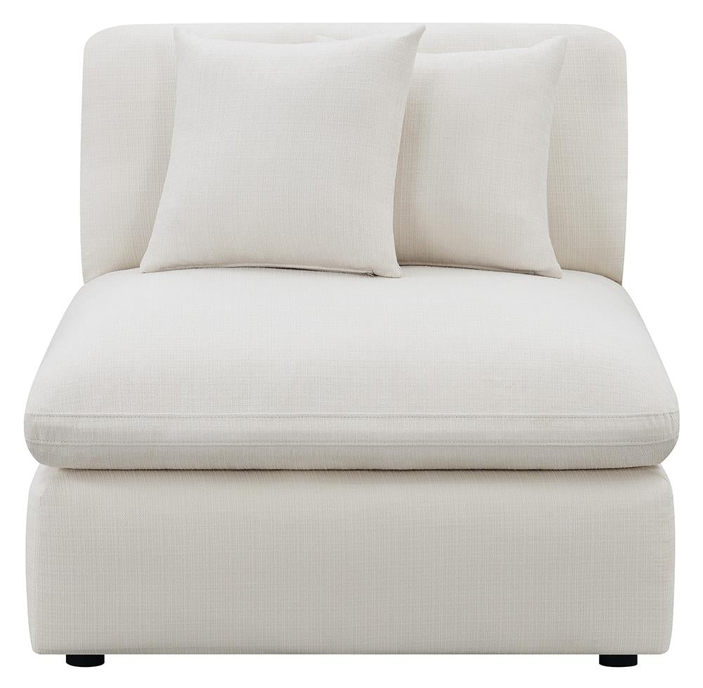 Hobson Off-White Cushion Back Armless Chair - 551451 - Luna Furniture - Dallas Store