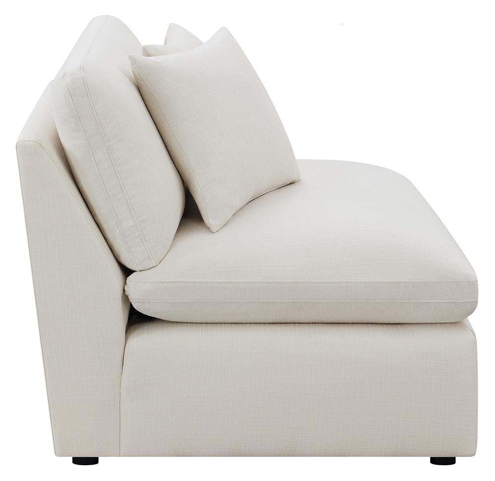 Hobson Off-White Cushion Back Armless Chair - 551451 - Luna Furniture - Dallas Store