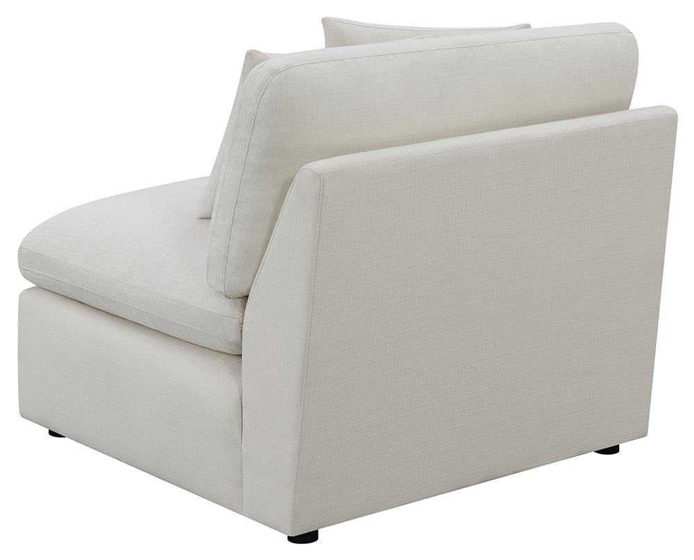 Hobson Off-White Cushion Back Armless Chair - 551451 - Luna Furniture - Dallas Store