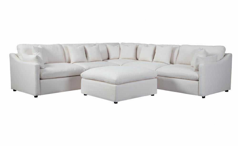 Hobson Off-White Cushion Back Armless Chair - 551451 - Luna Furniture - Dallas Store