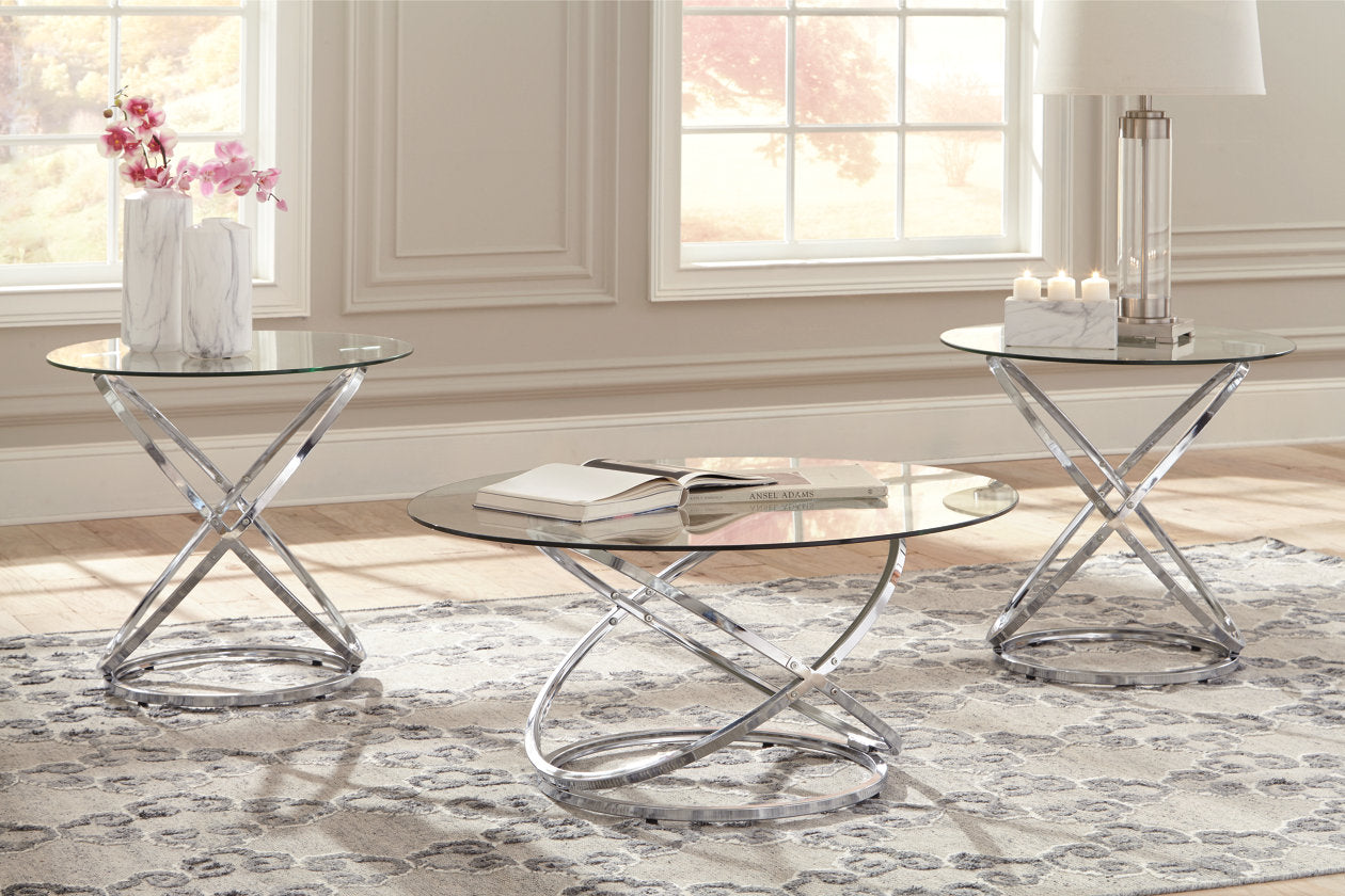 Hollynyx Chrome Finish Table, Set of 3 - T270-13 - Luna Furniture - Dallas Store
