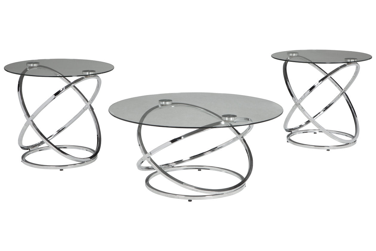 Hollynyx Chrome Finish Table, Set of 3 - T270-13 - Luna Furniture - Dallas Store