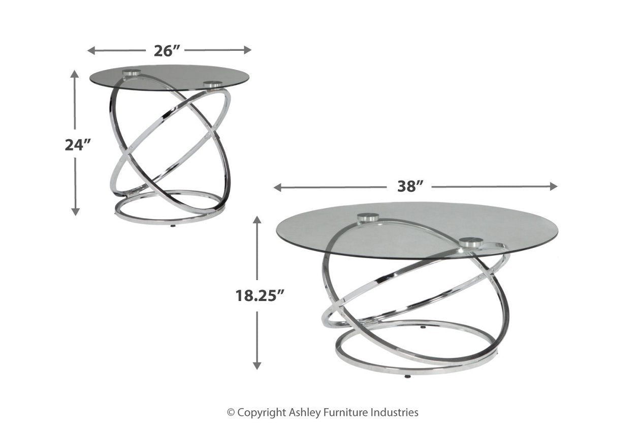 Hollynyx Chrome Finish Table, Set of 3 - T270-13 - Luna Furniture - Dallas Store