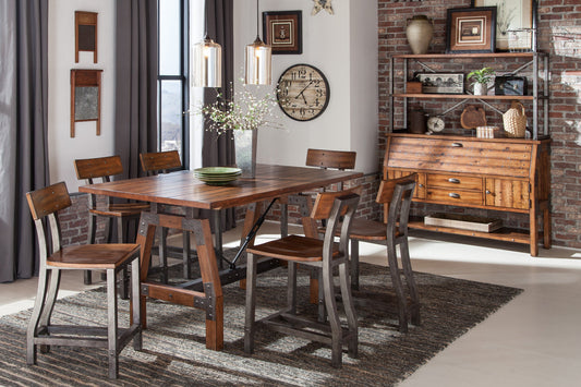 Holverson Rustic Brown Counter Height Set - SET | 1715-36 | 1715-24(3) - Luna Furniture - Dallas Store