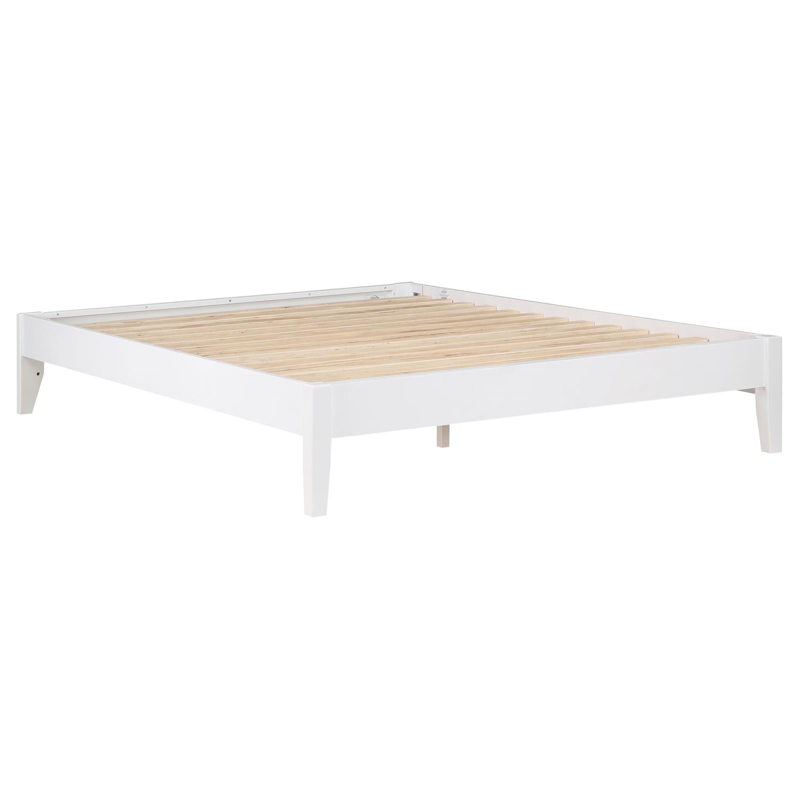 Hounslow Platform Eastern King Bed White - 306128KE - Luna Furniture - Dallas Store