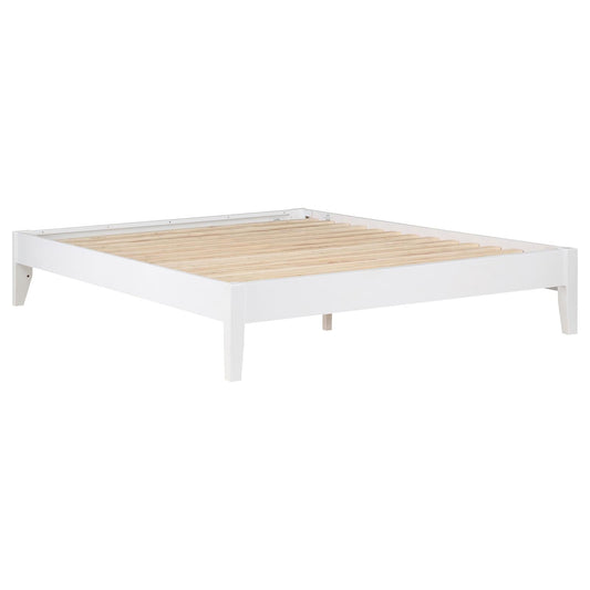 Hounslow Platform Eastern King Bed White - 306128KE - Luna Furniture - Dallas Store