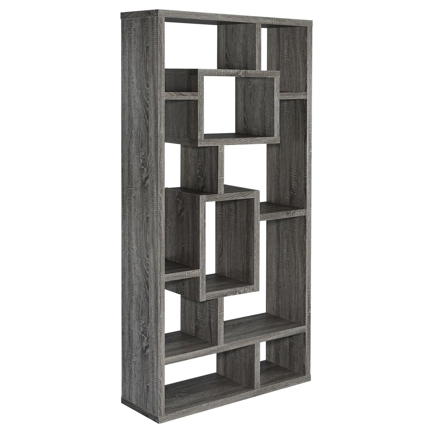 Howie Weathered Gray 10-Shelf Bookcase - 800512 - Luna Furniture - Dallas Store