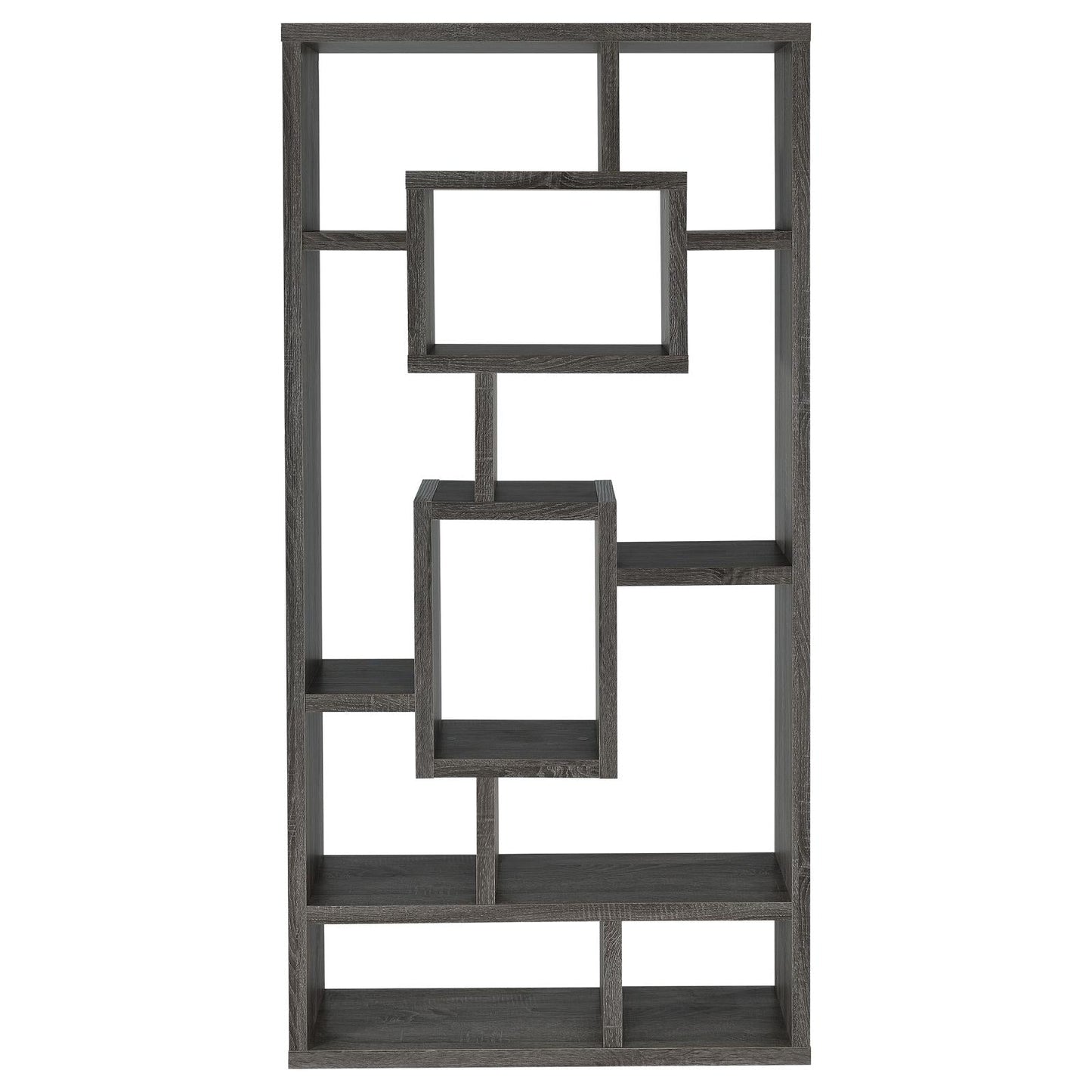 Howie Weathered Gray 10-Shelf Bookcase - 800512 - Luna Furniture - Dallas Store
