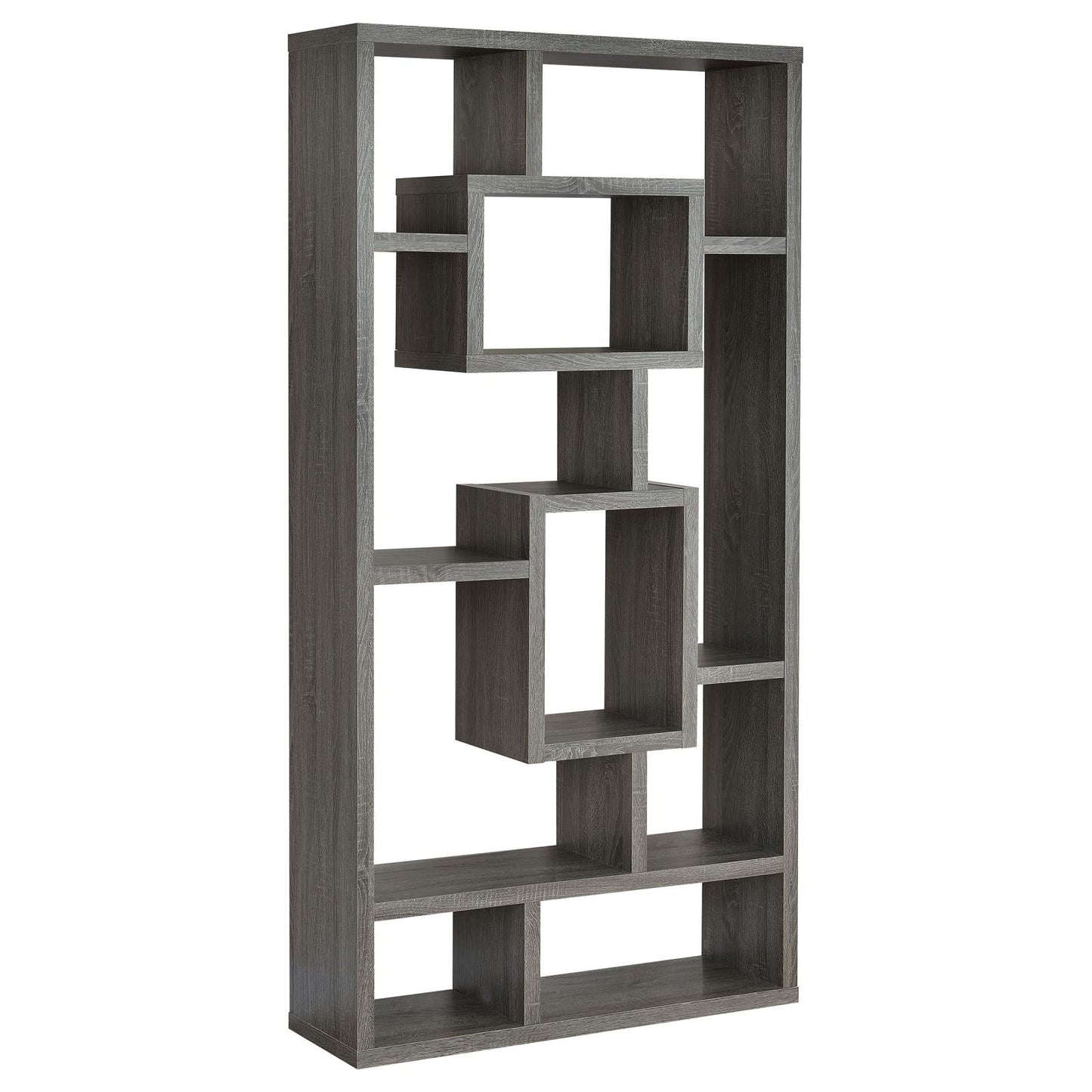 Howie Weathered Gray 10-Shelf Bookcase - 800512 - Luna Furniture - Dallas Store