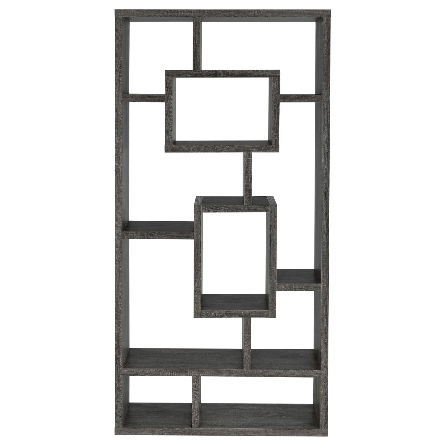 Howie Weathered Gray 10-Shelf Bookcase - 800512 - Luna Furniture - Dallas Store