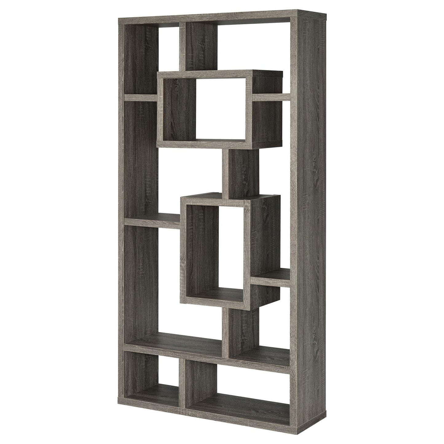 Howie Weathered Gray 10-Shelf Bookcase - 800512 - Luna Furniture - Dallas Store