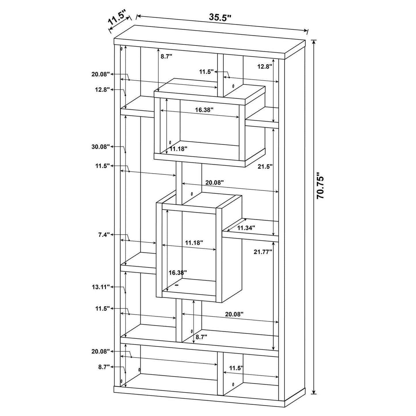 Howie White 10-Shelf Bookcase - 800157 - Luna Furniture - Dallas Store