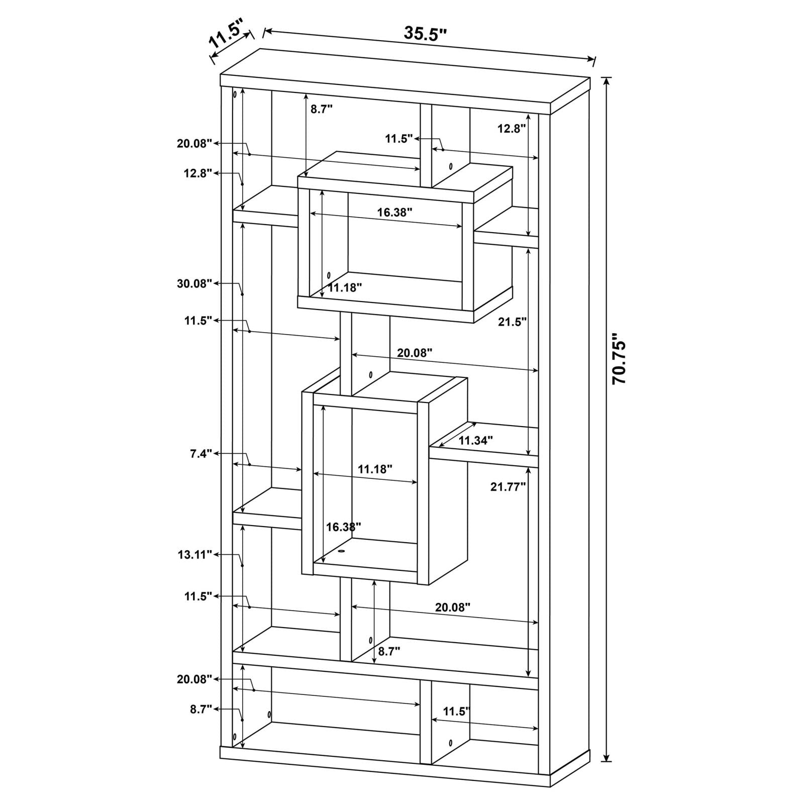 Howie White 10-Shelf Bookcase - 800157 - Luna Furniture - Dallas Store