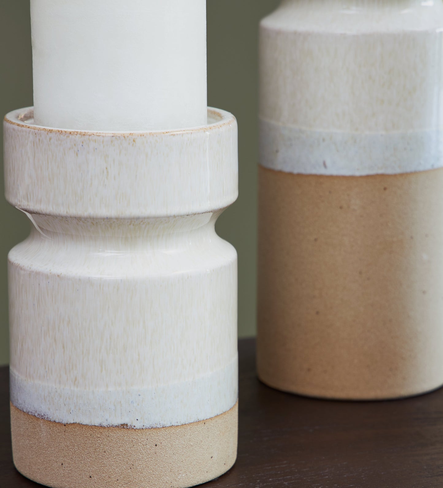 Hurston Ivory/Brown Candle Holder, Set of 3 - A2000583 - Luna Furniture - Dallas Store