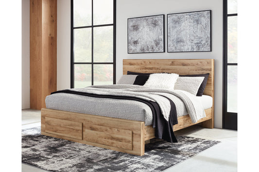 Hyanna Tan King Panel Storage Bed - SET | B100-14 | B1050-56S | B1050-58 | B1050-95 - Luna Furniture - Dallas Store