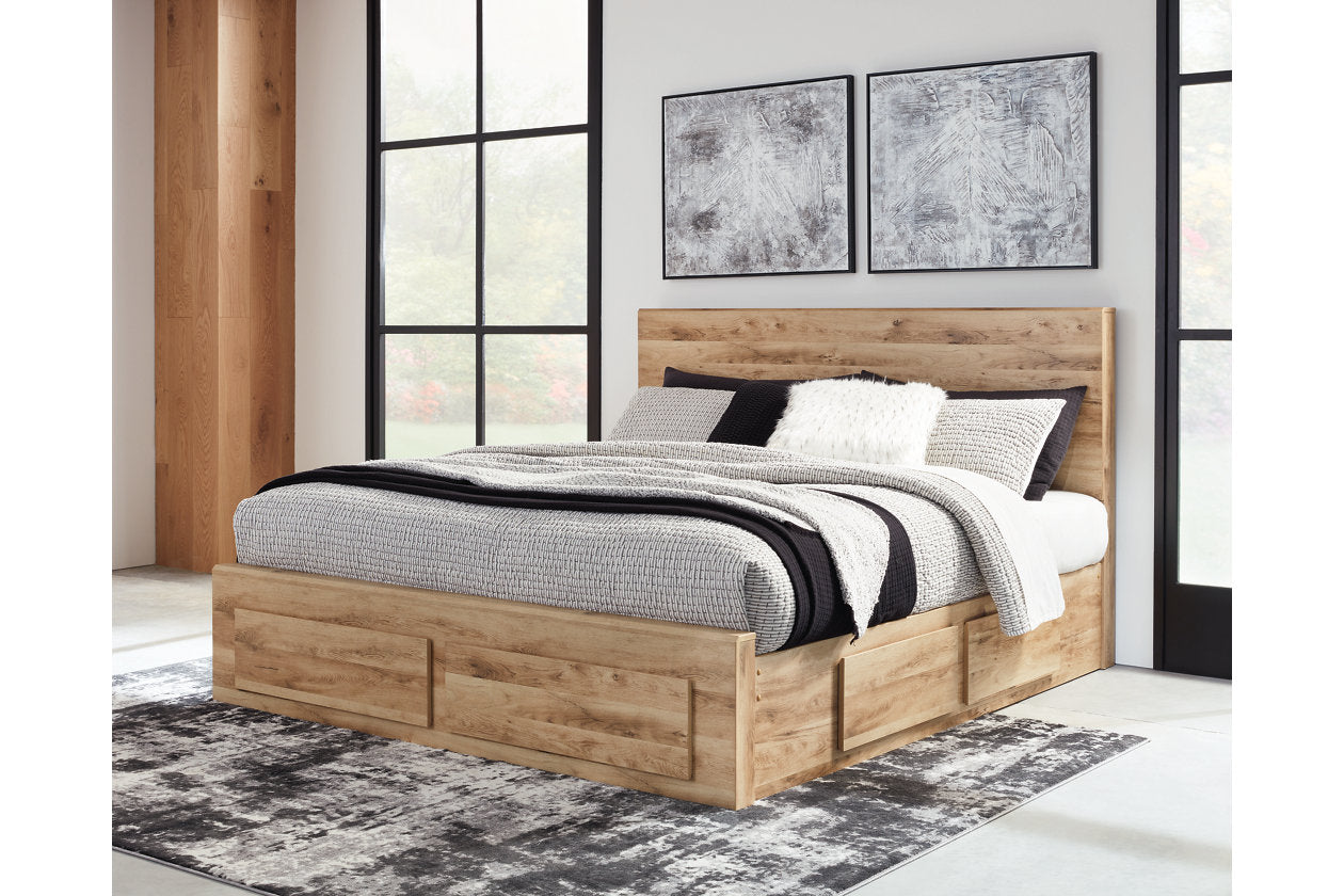 Hyanna Tan King Panel Storage Bed with 1 Under Bed Storage Drawer - SET | B100-14 | B1050-56S | B1050-58 | B1050-60 | B1050-95 - Luna Furniture - Dallas Store