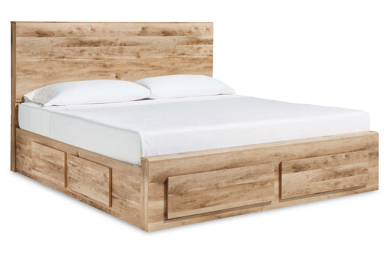 Hyanna Tan King Panel Storage Bed with 2 Under Bed Storage Drawer - SET | B100-14 | B1050-56S | B1050-58 | B1050-60(2) - Luna Furniture - Dallas Store
