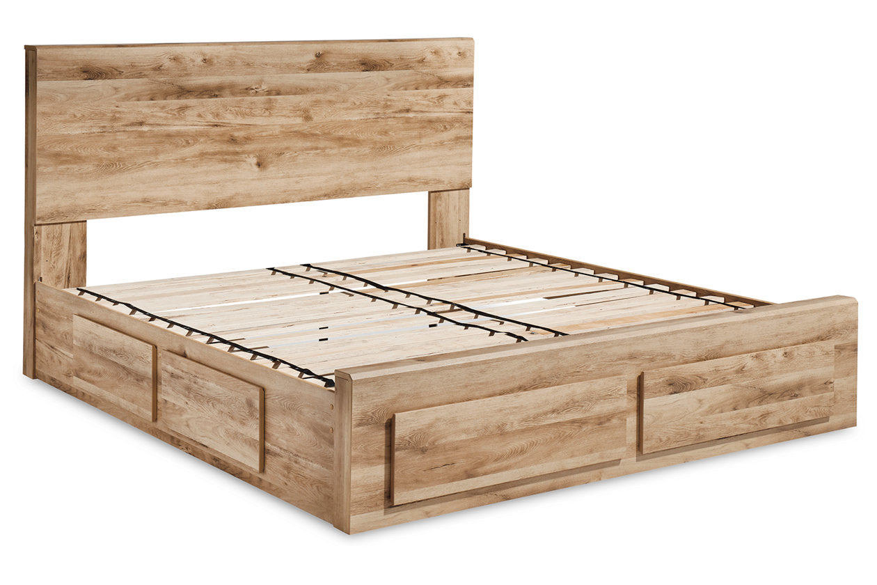 Hyanna Tan King Panel Storage Bed with 2 Under Bed Storage Drawer - SET | B100-14 | B1050-56S | B1050-58 | B1050-60(2) - Luna Furniture - Dallas Store
