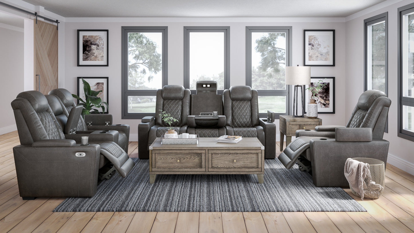 HyllMont Gray Power Reclining Living Room Set - SET | 9300315 | 9300318 - Luna Furniture - Dallas Store