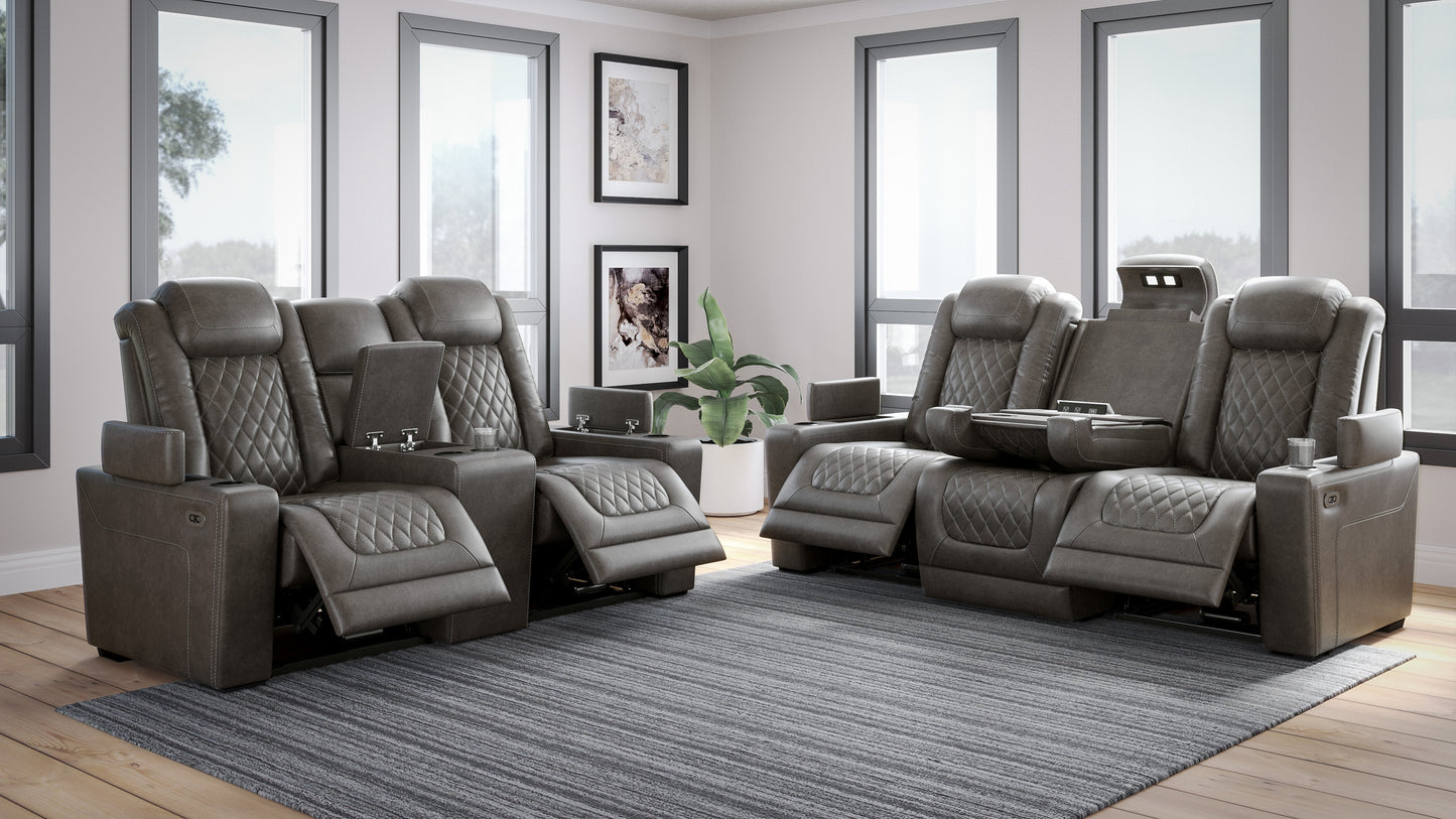 HyllMont Gray Power Reclining Living Room Set - SET | 9300315 | 9300318 - Luna Furniture - Dallas Store