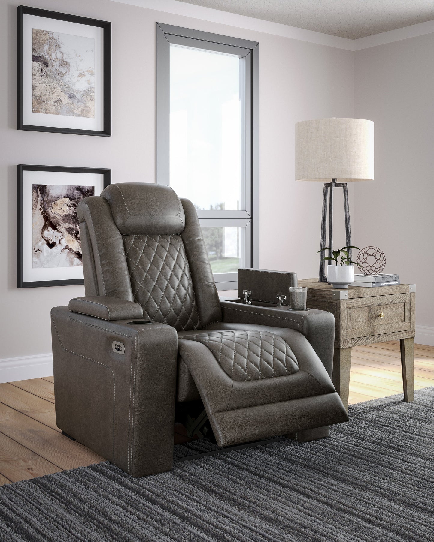 HyllMont Gray Power Reclining Living Room Set - SET | 9300315 | 9300318 - Luna Furniture - Dallas Store
