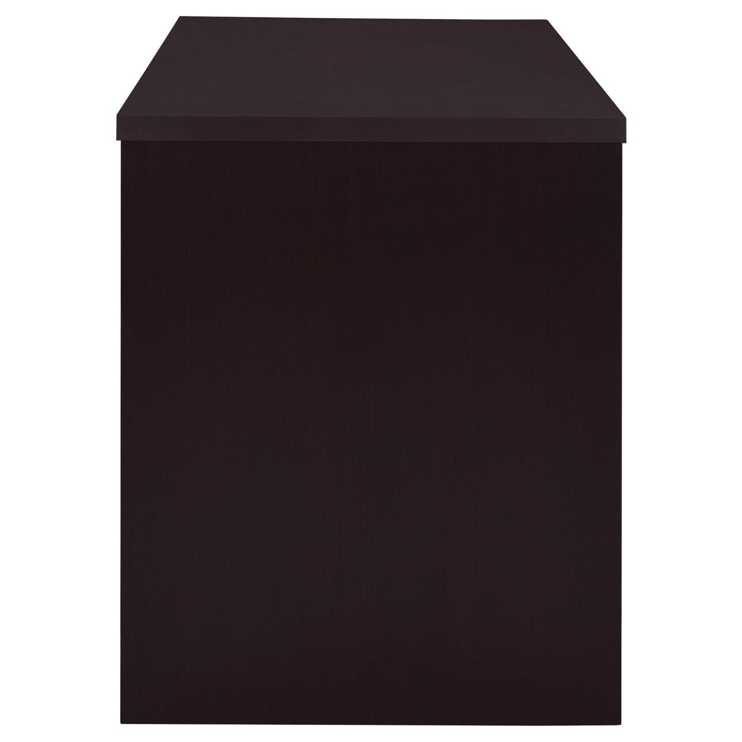 Irving Cappuccino 2-Drawer Office Desk with Cabinet - 800109 - Luna Furniture - Dallas Store