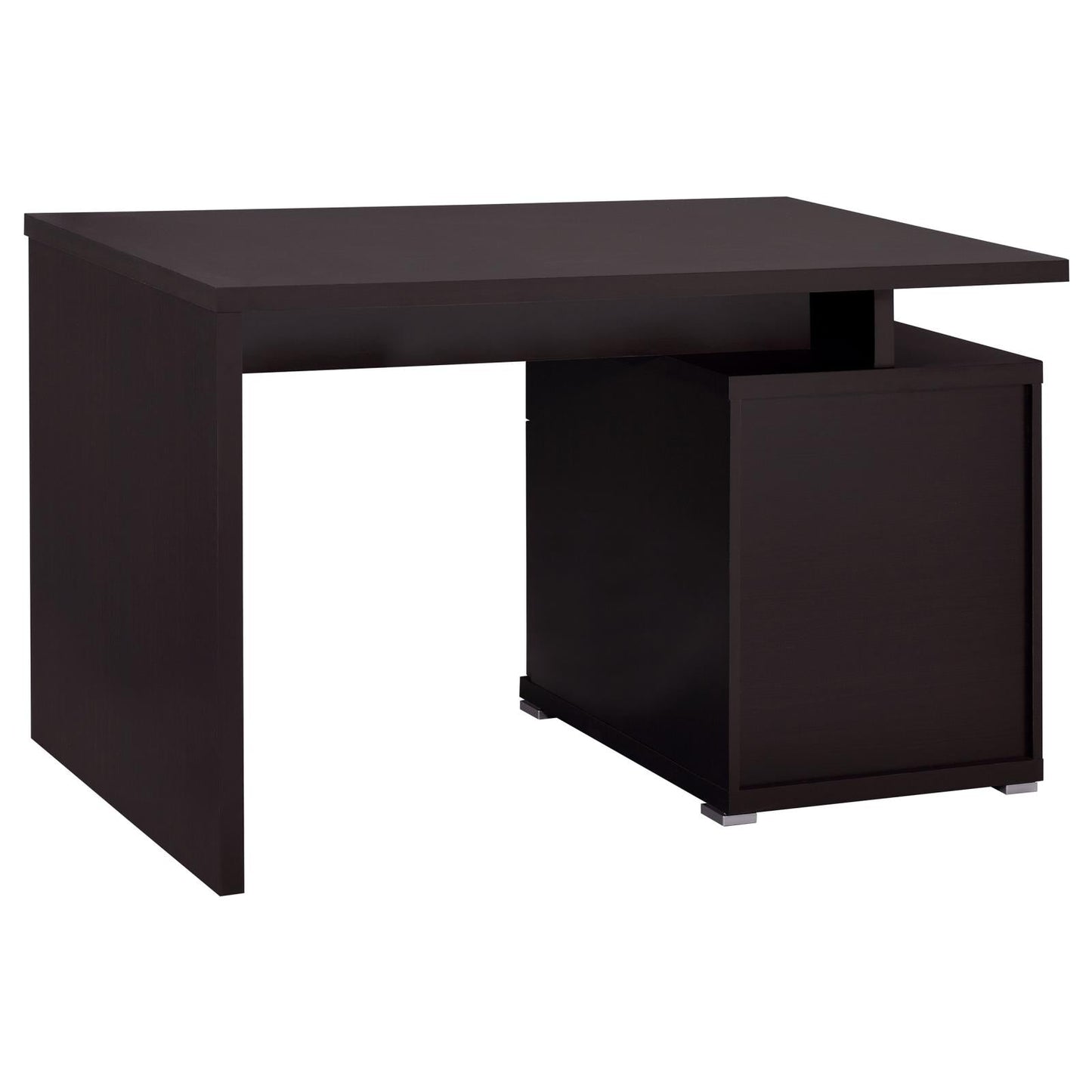 Irving Cappuccino 2-Drawer Office Desk with Cabinet - 800109 - Luna Furniture - Dallas Store