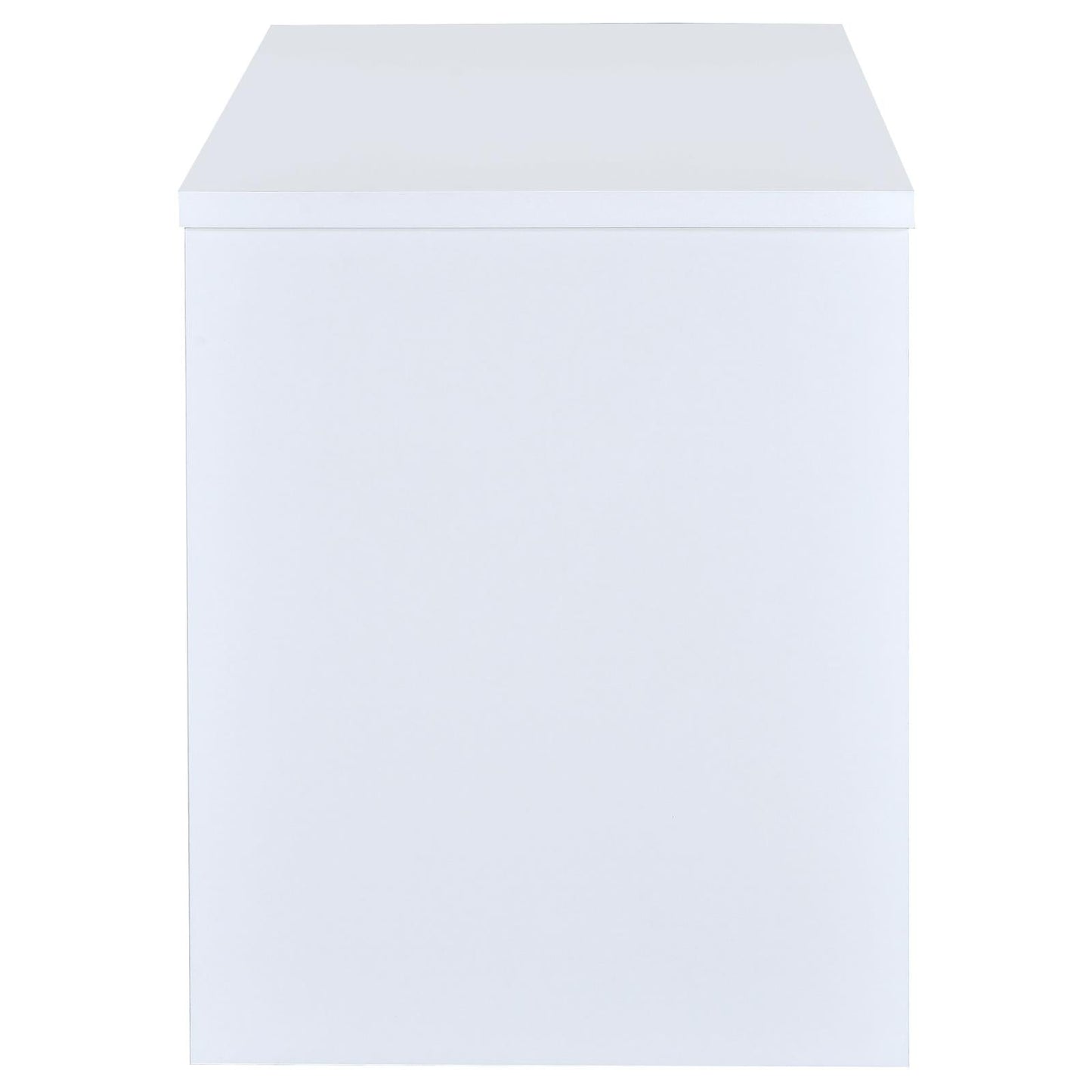 Irving White 2-Drawer Office Desk with Cabinet - 800110 - Luna Furniture - Dallas Store