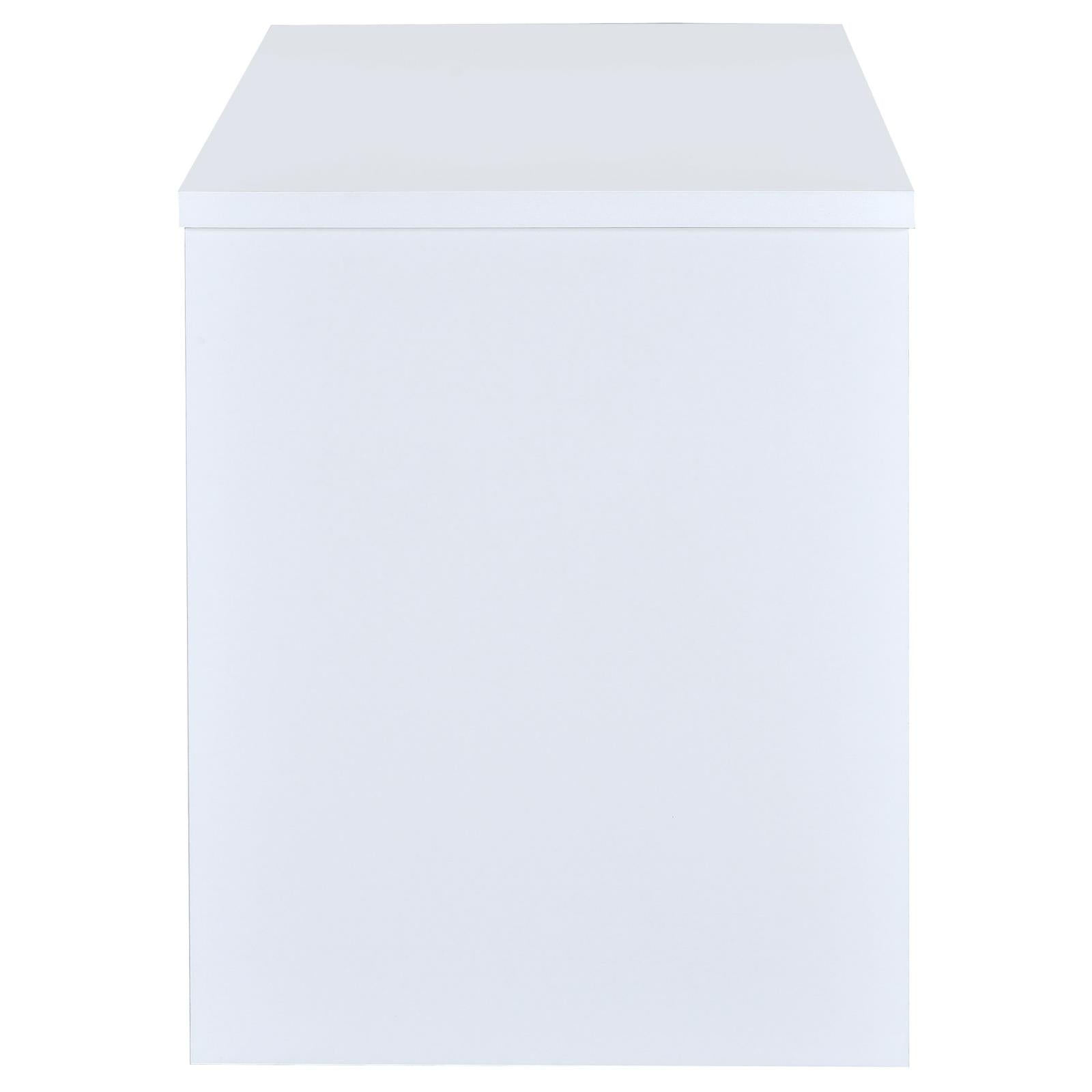 Irving White 2-Drawer Office Desk with Cabinet - 800110 - Luna Furniture - Dallas Store