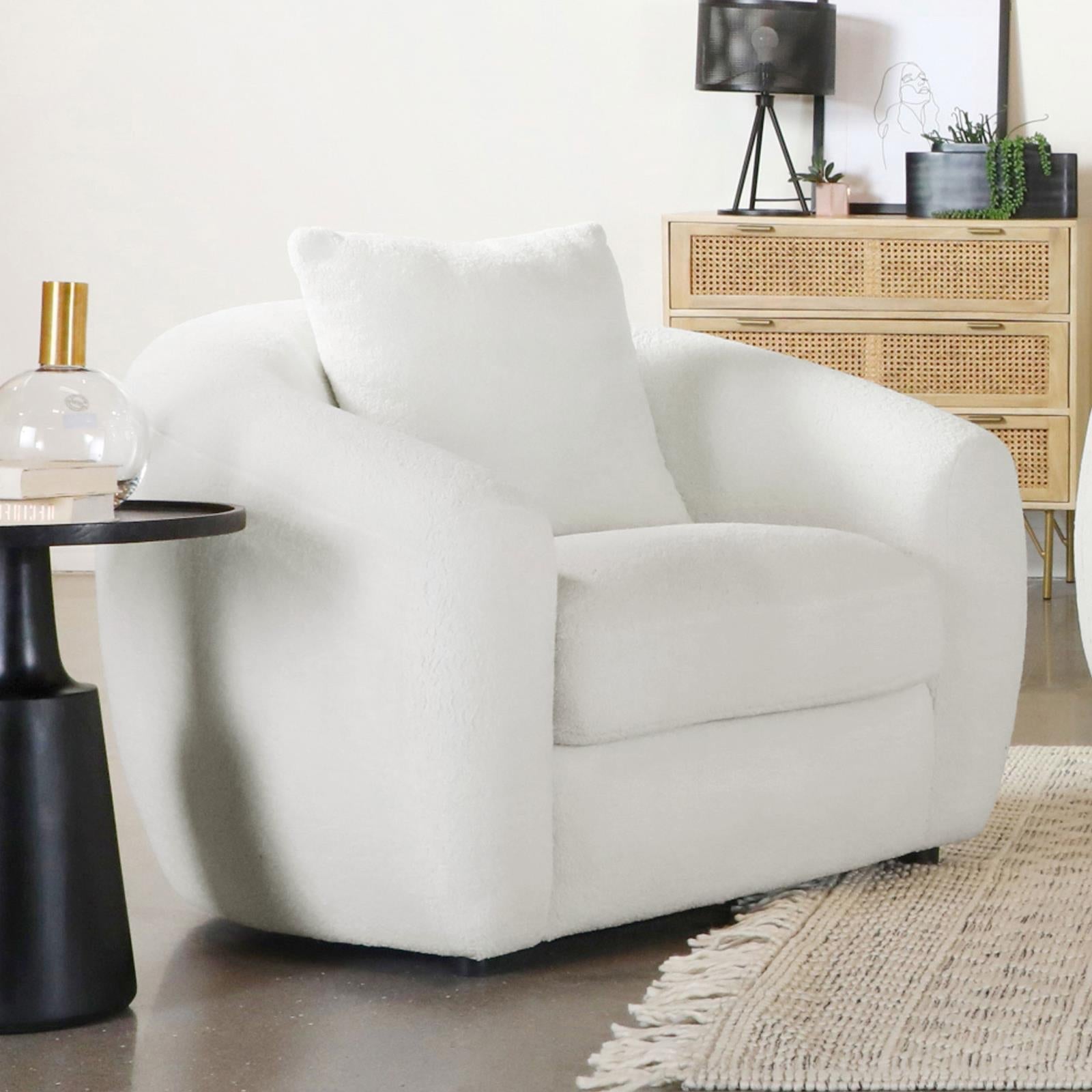 Isabella Upholstered Tight Back Chair White - 509873 - Luna Furniture - Dallas Store