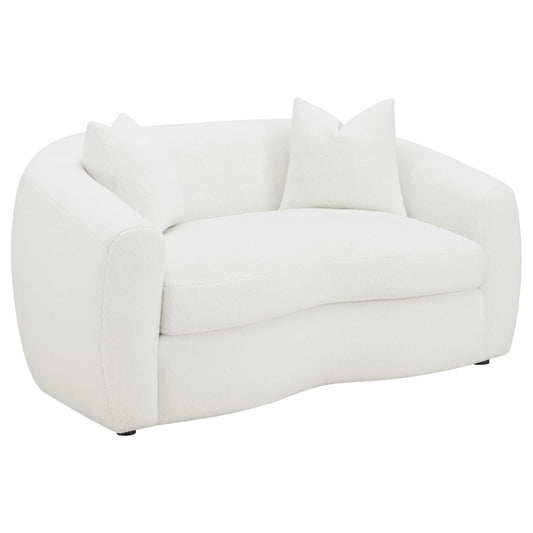 Isabella Upholstered Tight Back Loveseat White - 509872 - Luna Furniture - Dallas Store