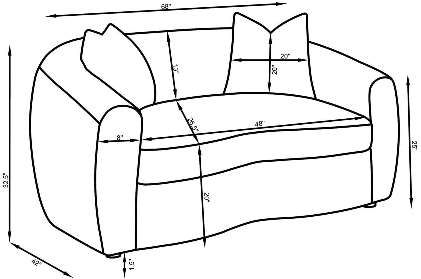 Isabella Upholstered Tight Back Loveseat White - 509872 - Luna Furniture - Dallas Store
