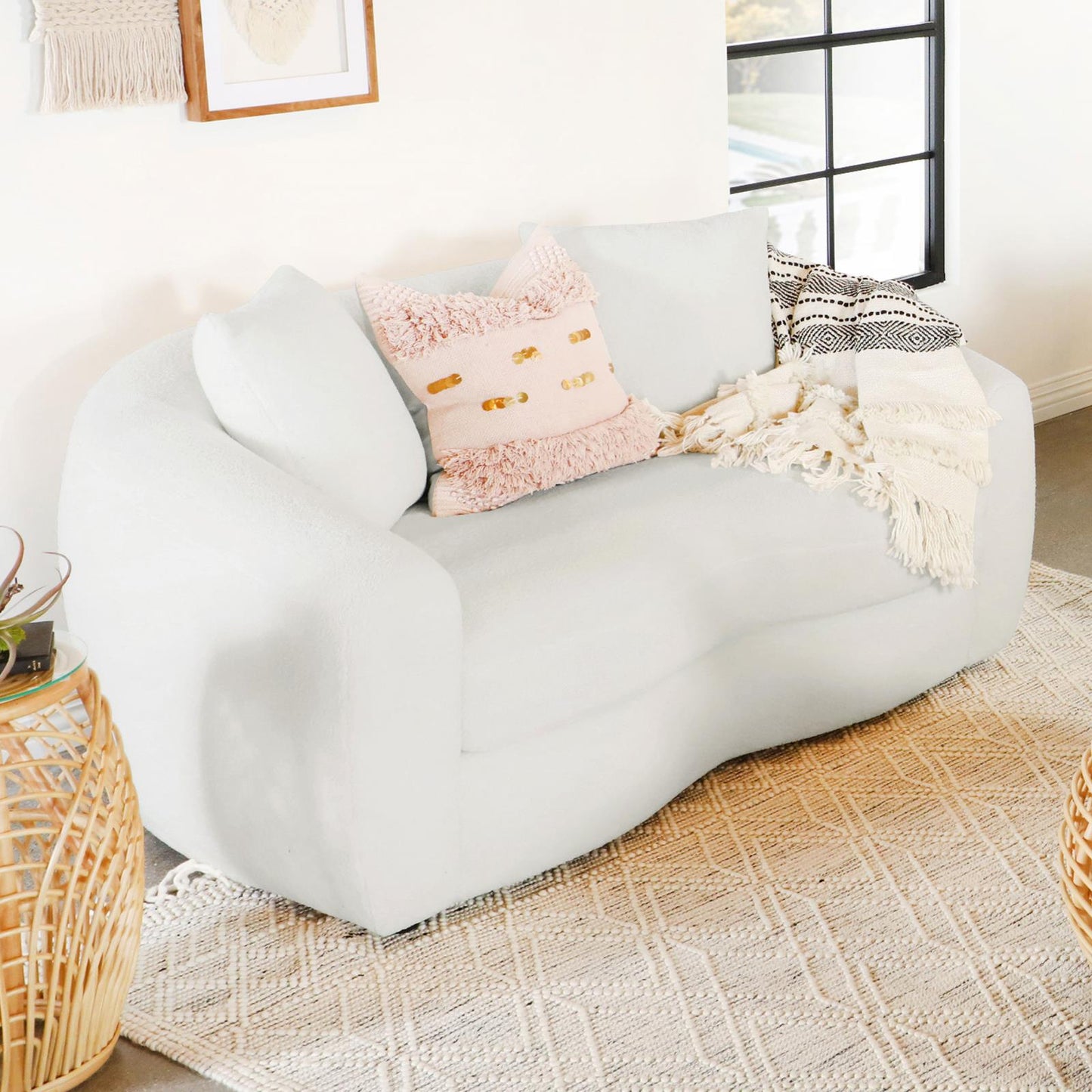 Isabella Upholstered Tight Back Loveseat White - 509872 - Luna Furniture - Dallas Store
