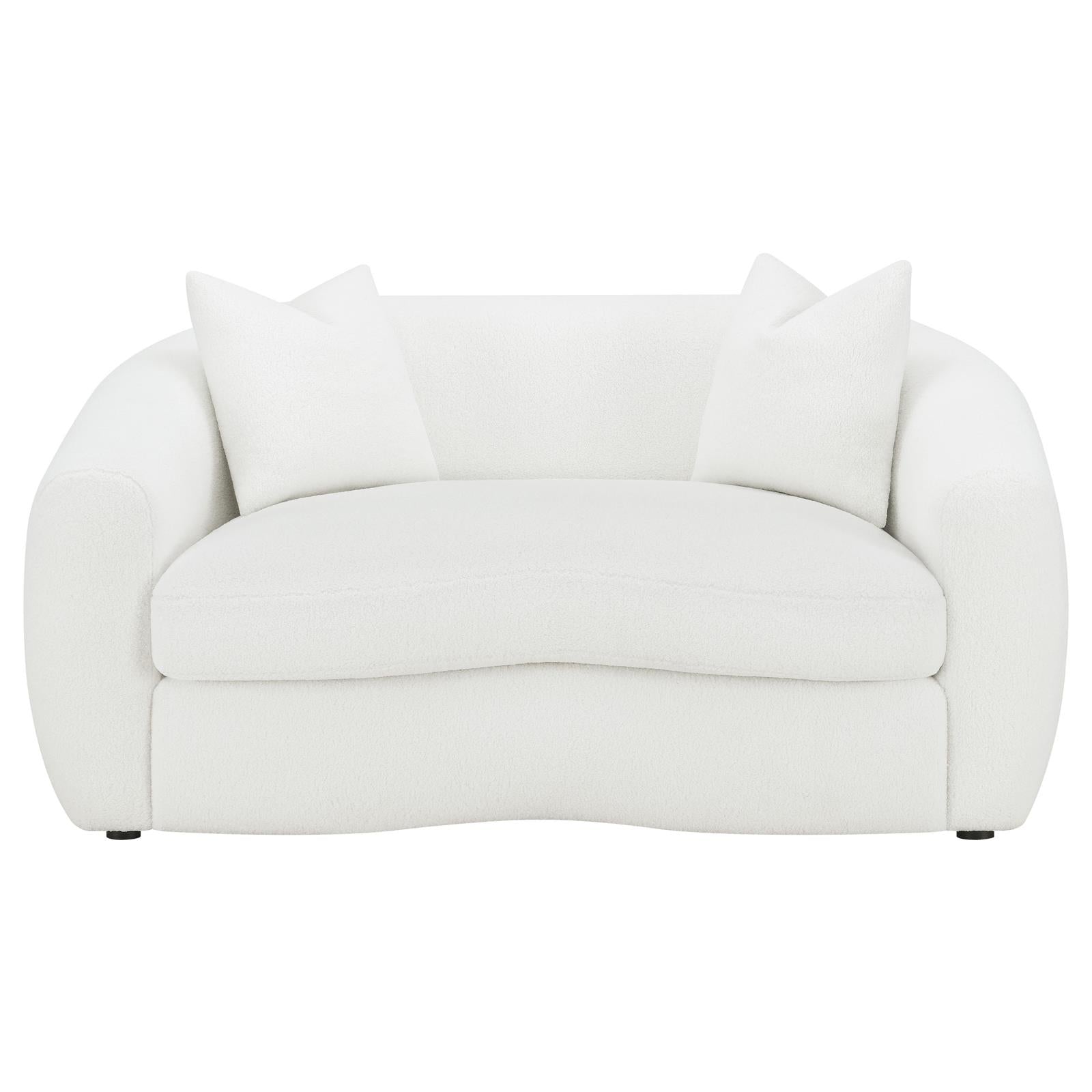Isabella Upholstered Tight Back Loveseat White - 509872 - Luna Furniture - Dallas Store