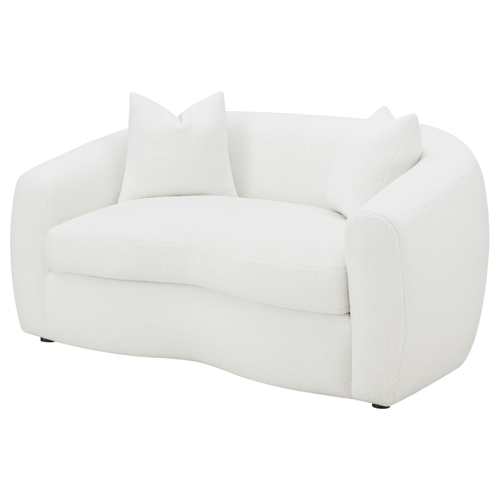 Isabella Upholstered Tight Back Loveseat White - 509872 - Luna Furniture - Dallas Store