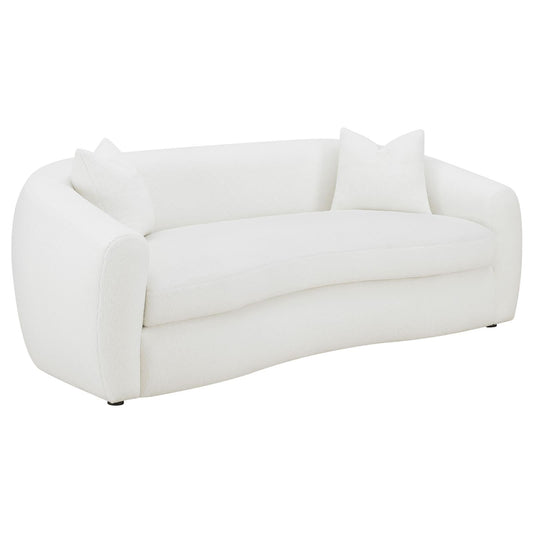 Isabella Upholstered Tight Back Sofa White - 509871 - Luna Furniture - Dallas Store