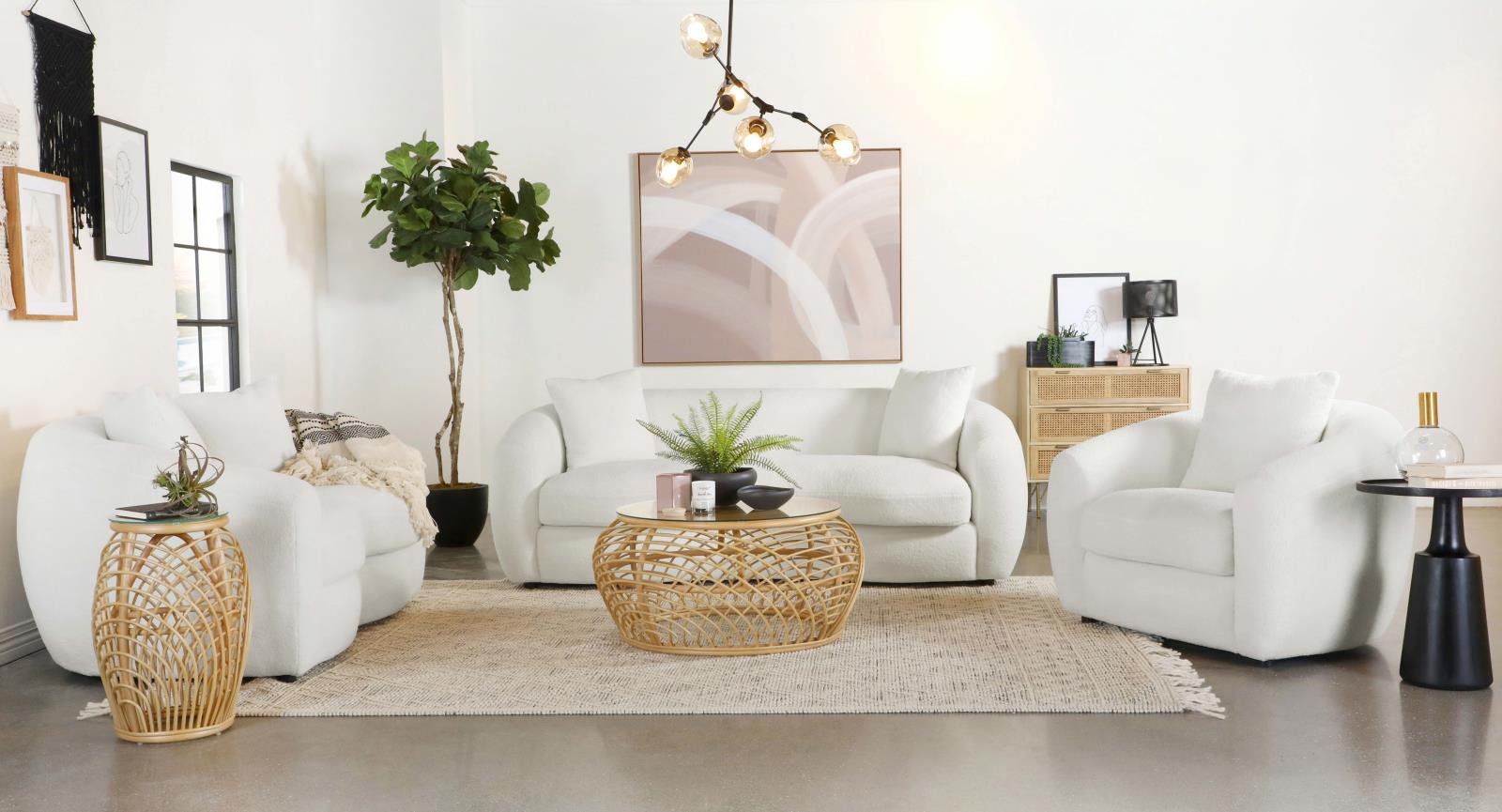 Isabella Upholstered Tight Back Sofa White - 509871 - Luna Furniture - Dallas Store