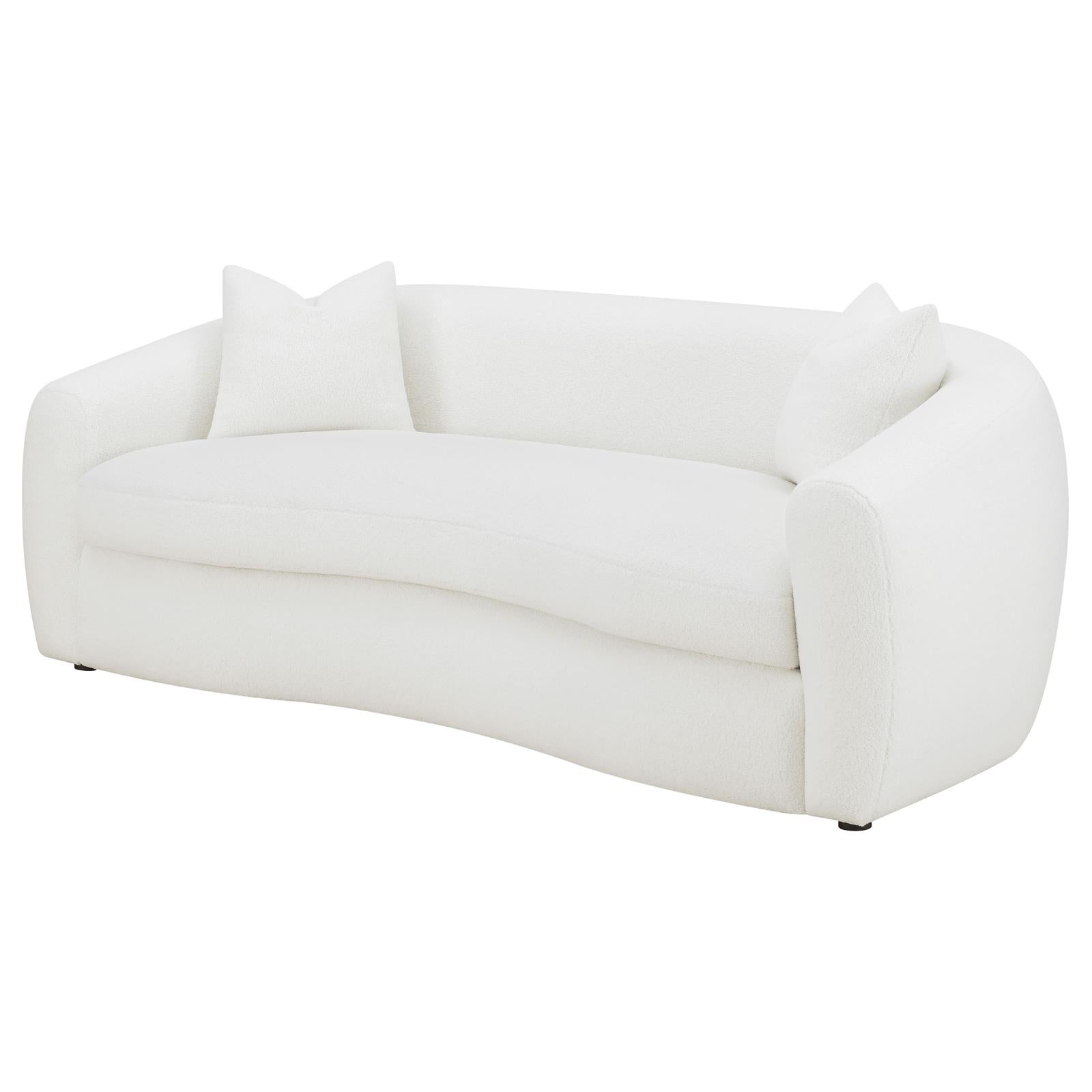 Isabella Upholstered Tight Back Sofa White - 509871 - Luna Furniture - Dallas Store