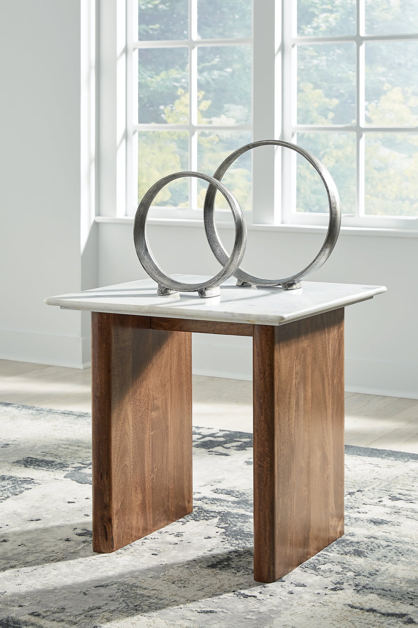 Isanti Light Brown/White End Table - T662-3 - Luna Furniture - Dallas Store