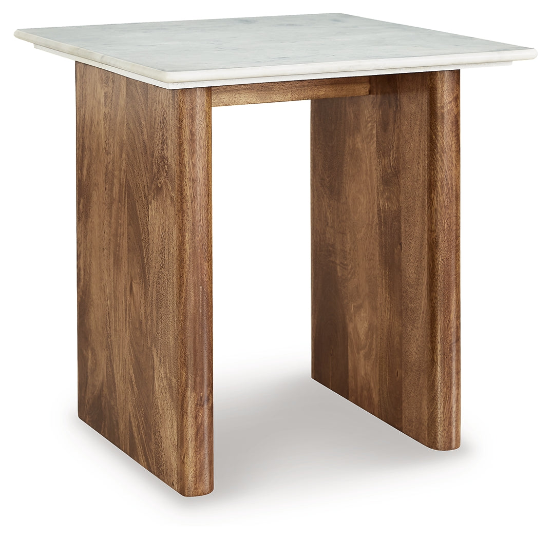 Isanti Light Brown/White End Table - T662-3 - Luna Furniture - Dallas Store