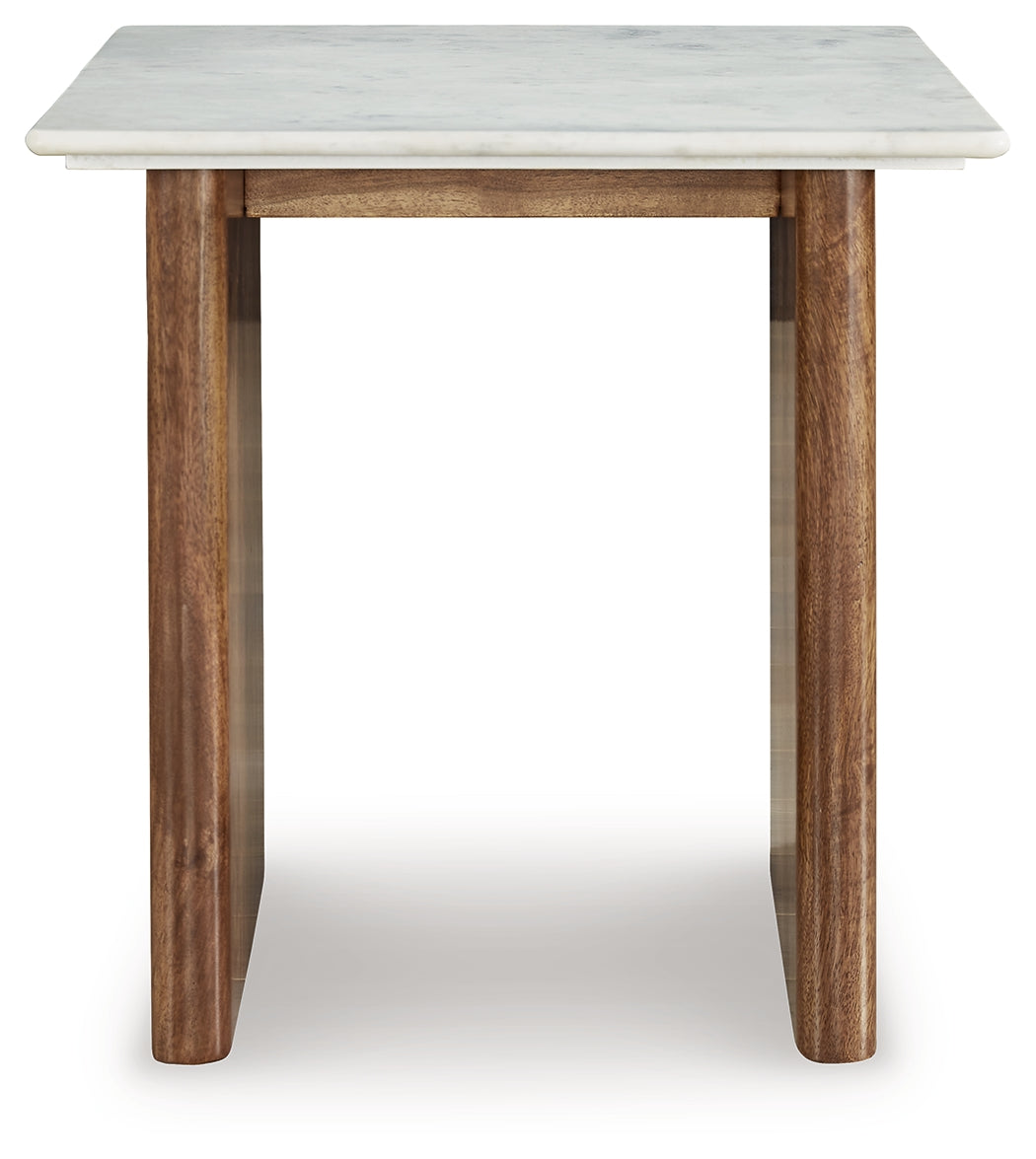Isanti Light Brown/White End Table - T662-3 - Luna Furniture - Dallas Store