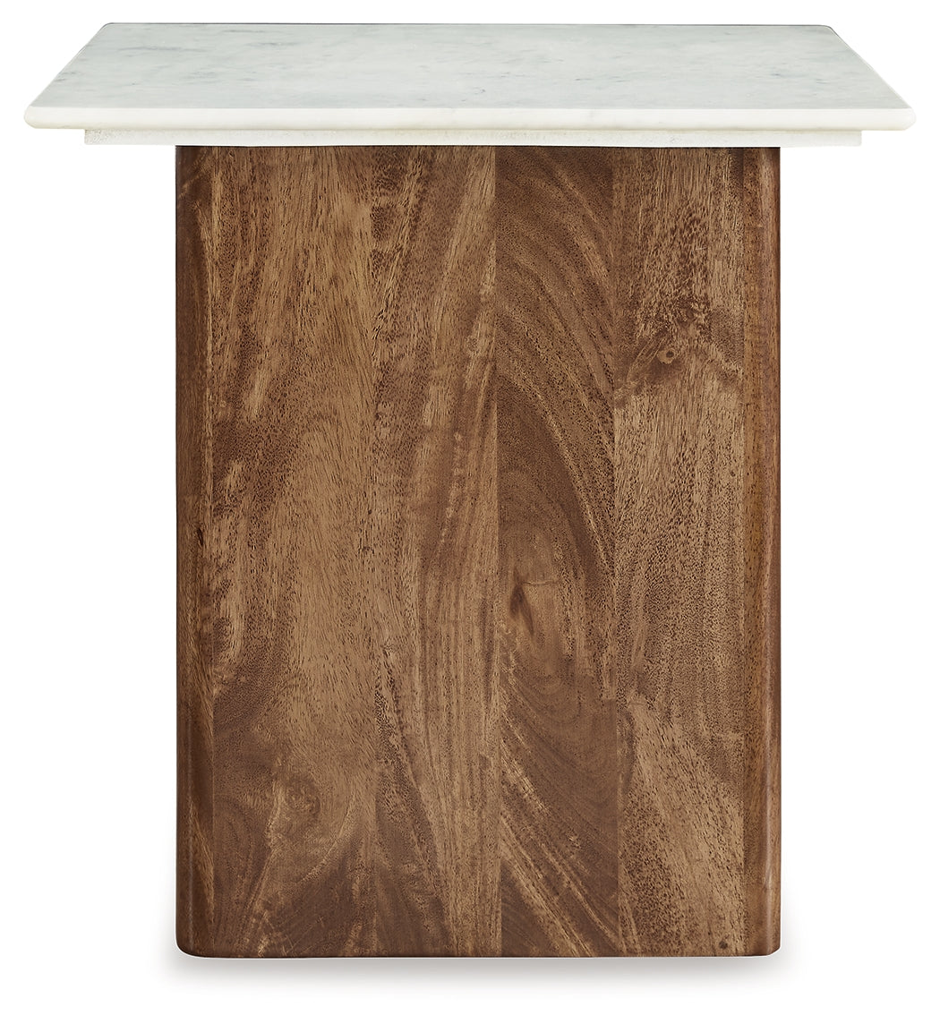 Isanti Light Brown/White End Table - T662-3 - Luna Furniture - Dallas Store