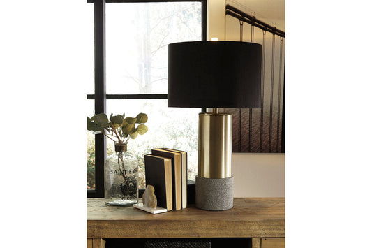 Jacek Gray/Brass Finish Table Lamp, Set of 2 - L243164 - Luna Furniture - Dallas Store
