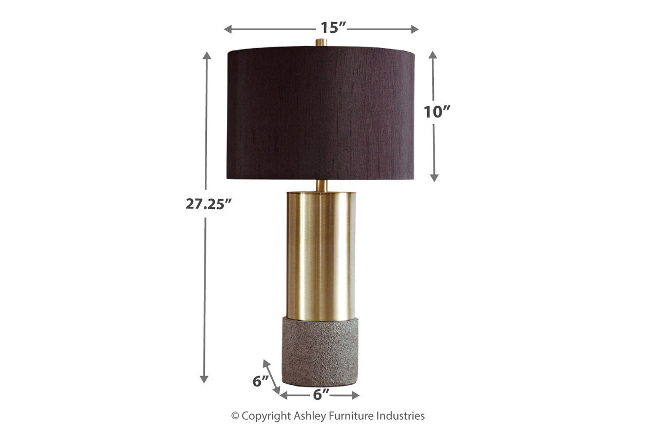 Jacek Gray/Brass Finish Table Lamp, Set of 2 - L243164 - Luna Furniture - Dallas Store