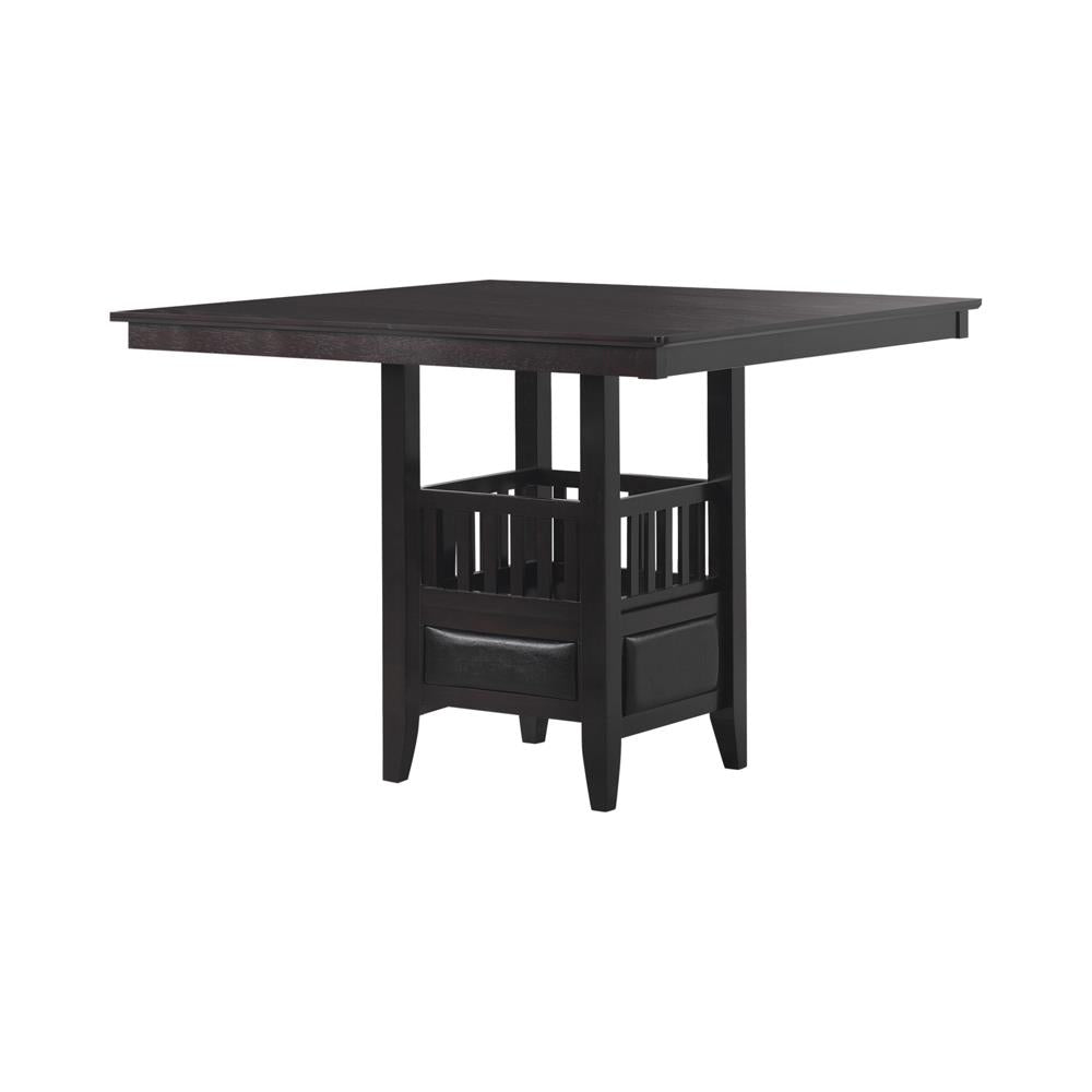 Jaden Espresso Square Counter Height Table with Storage - 100958 - Luna Furniture - Dallas Store