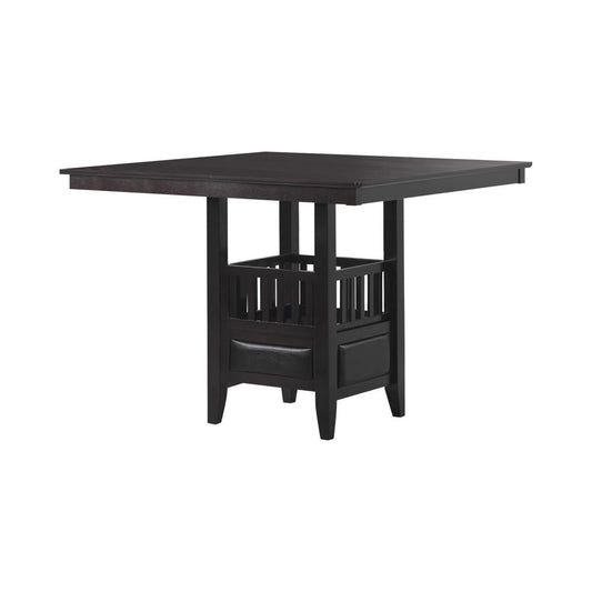 Jaden Espresso Square Counter Height Table with Storage - 100958 - Luna Furniture - Dallas Store