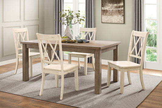Janina Natural/White Dining Set - SET | 5516-66 | 5516WTS(2) - Luna Furniture - Dallas Store