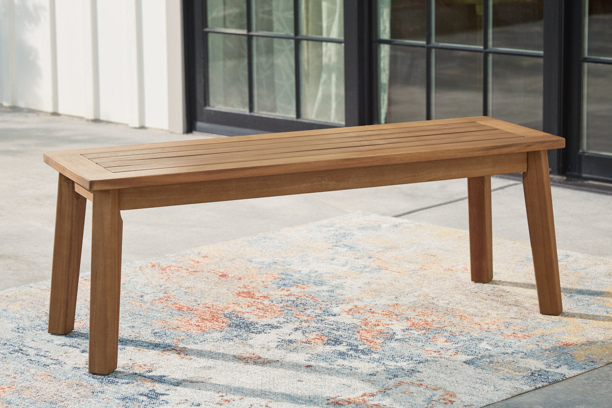 Janiyah Light Brown Outdoor Dining Bench - P407-600 - Luna Furniture - Dallas Store