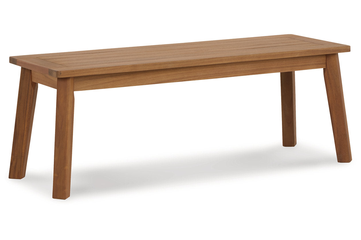Janiyah Light Brown Outdoor Dining Bench - P407-600 - Luna Furniture - Dallas Store