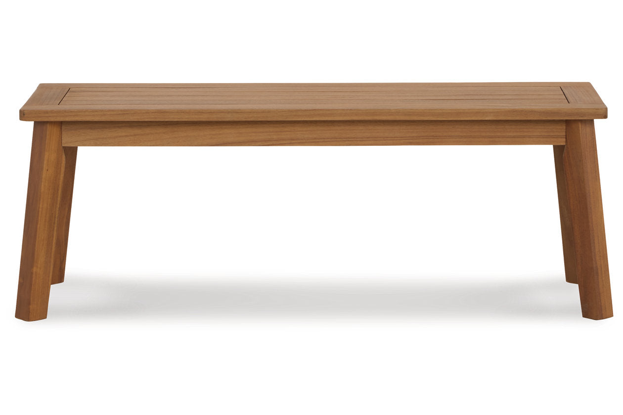 Janiyah Light Brown Outdoor Dining Bench - P407-600 - Luna Furniture - Dallas Store